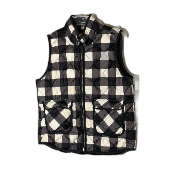 Woolrich duck down size XL Black and White Checkered Vest - Picture 1 of 7